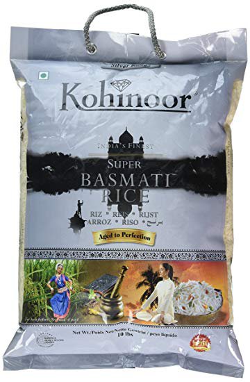 Kohinoor Extra Fine Silver Basmati Rice 10 Lb