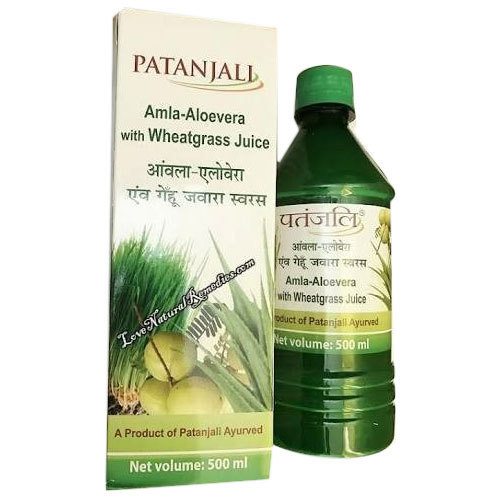 Patanjali Amla-Aloevera With Wheatgras Juice 500Ml