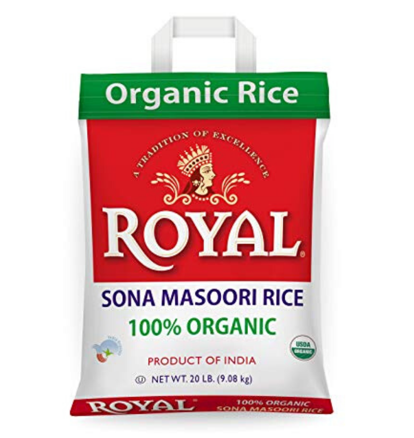 Royal Sona Masoori Organic Rice 20 Lb