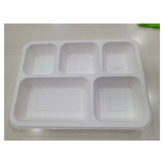 5 Compartment Plastic Plate 50 Cnt