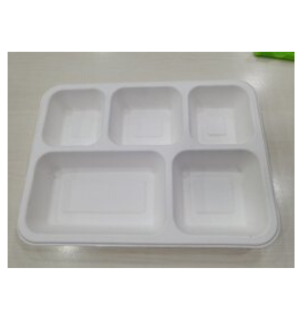 5 Compartment Plastic Plate 50 Cnt