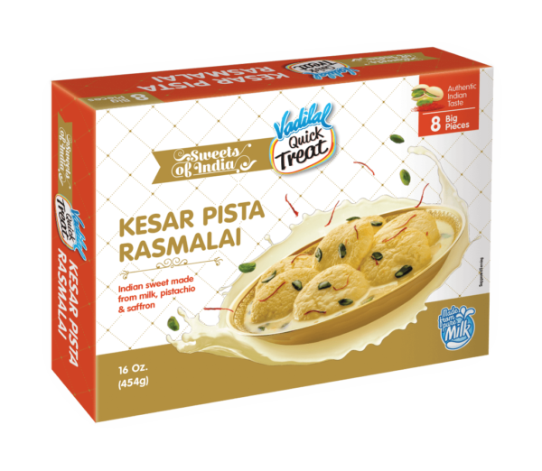 Vadilal Kesar Pista Rasmalai 454Gm