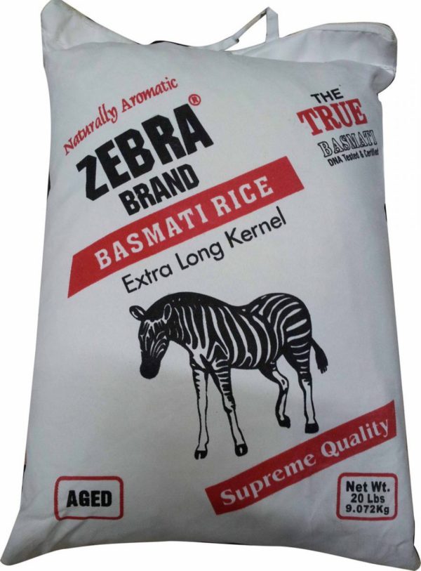 Zebra Basmati Rice 20Lb