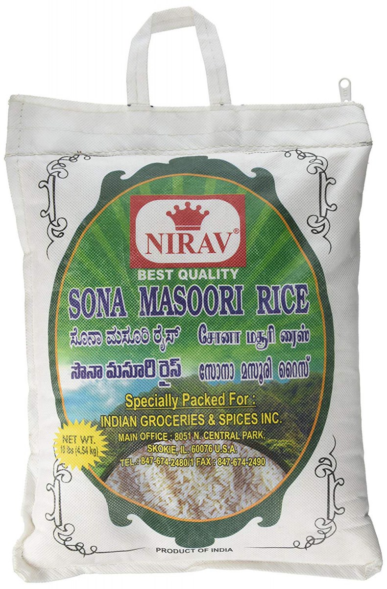 Nirav Brown Sona Masoori Rice 10 Lb